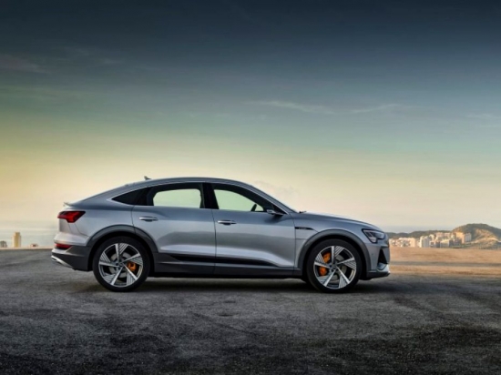 Audi unveiled the e-tron Sportback, a stylish crossover coupe, in Los Angeles